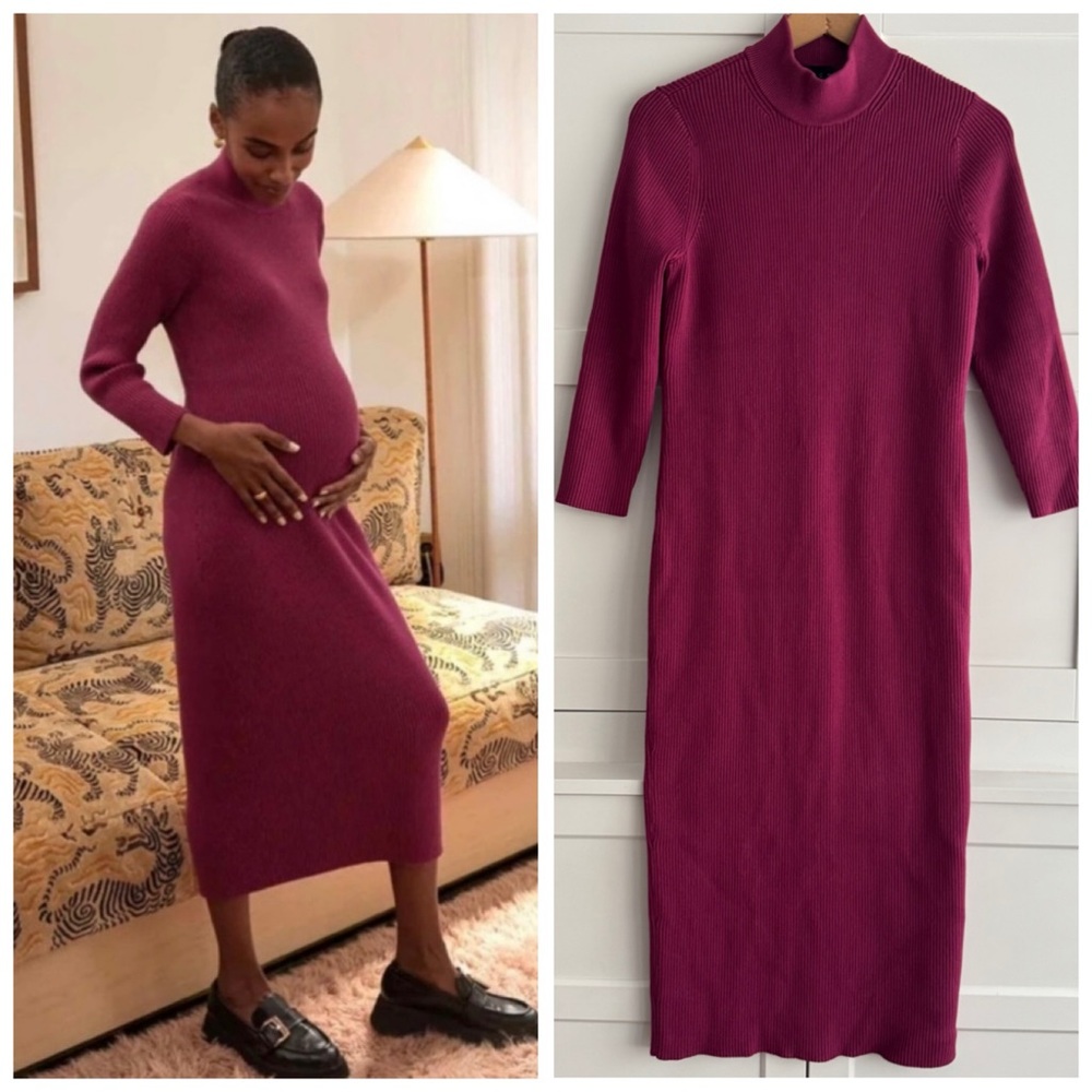 HATCH Rib Knit Skylar Dress Mauve